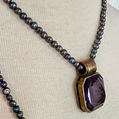Designer Extasia Necklace Bracelet Lot - Glass Cameo, Pearl
