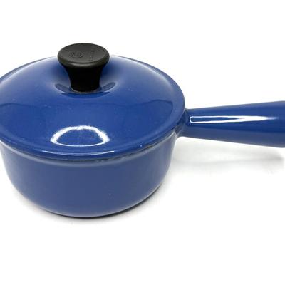 Blue Le Creuset Set - 1 Pan and 1 Small Pot with Lid