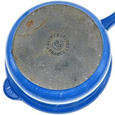 Blue Le Creuset Set - 1 Pan and 1 Small Pot with Lid