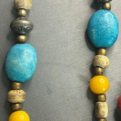Multi color wood necklaces