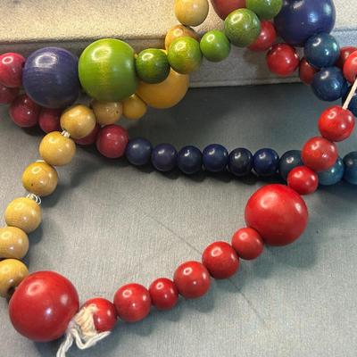 Multi color wood necklaces