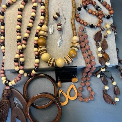 Brown tone wood jewelry