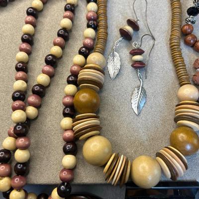 Brown tone wood jewelry
