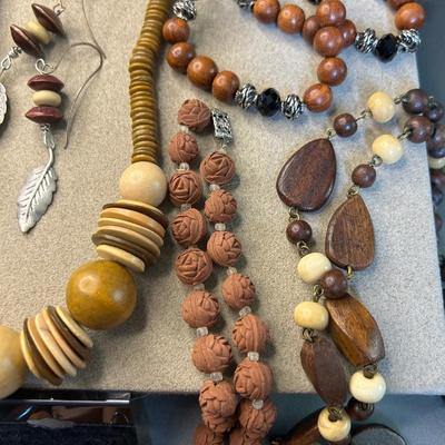 Brown tone wood jewelry