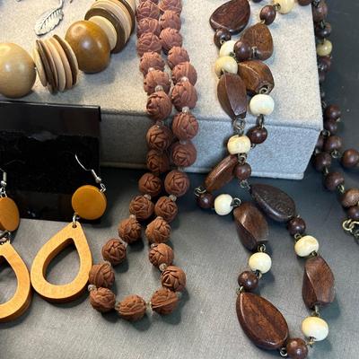 Brown tone wood jewelry