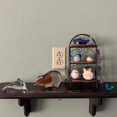 GLASS FISH AND BIRD DECOR