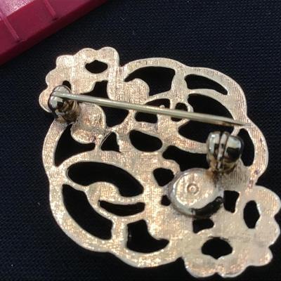 Purple Amethyst Type Monogram Brooch