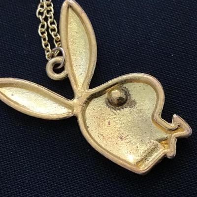 Vintage, playboy, bunny, necklace, gold tone