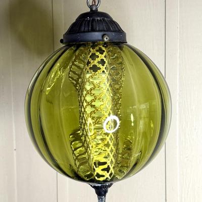 Gorgeous Vintage Avocado Green Swag Lamp