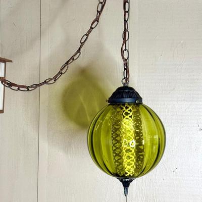 Gorgeous Vintage Avocado Green Swag Lamp