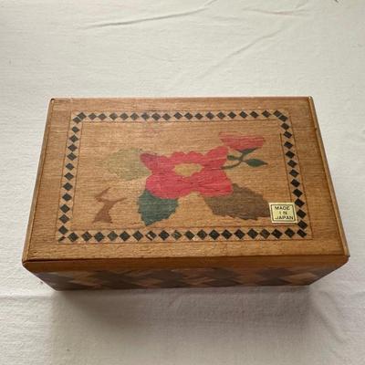 ASIAN THEMED DOLL, WOODEN TRICK BOX AND LETTER OPENER