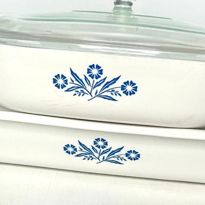 Corning Ware Blue Cornflower Set - Roaster and 10" Lidded Casserole Dish
