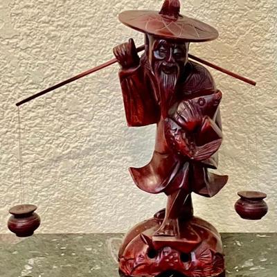 Vintage Asian Wooden Carved Figure