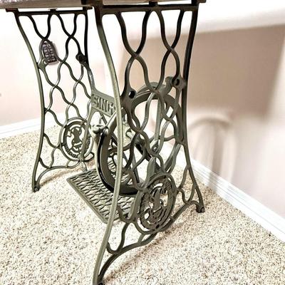 Vintage Singer Sewing Base Table with Marble Top