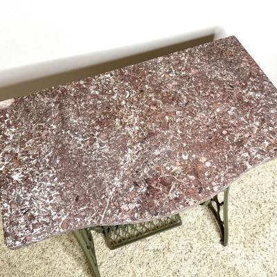 Vintage Singer Sewing Base Table with Marble Top
