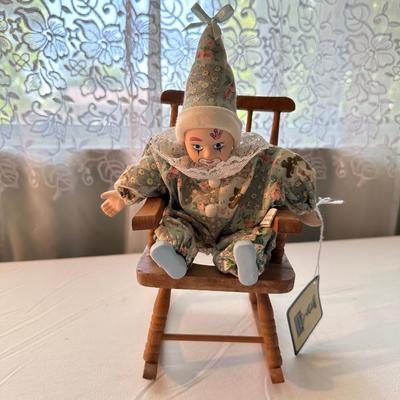 Sale Photo Thumbnail #825: Clown on chair is 10-1/4” Tall