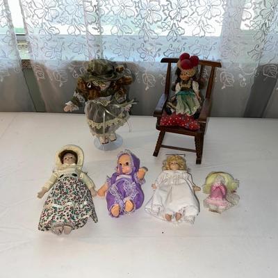 Sale Photo Thumbnail #836: Doll on chair measures 8-1/2” Tall