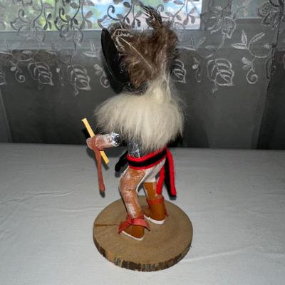 NATIVE AMERICAN MADE KACHINA, WISHBONE NECKLACE AND FEATHER NECKLACE