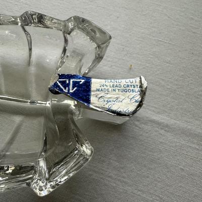 CRYSTAL AND BRASS TRINKET BOXES