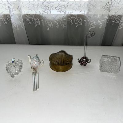 CRYSTAL AND BRASS TRINKET BOXES