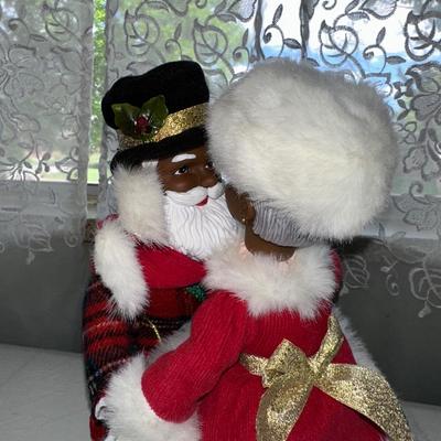 AFRICAN AMERICAN SANTA AND MRS CLAUS, NUTCRACKER AND AN OLD WORLD STYLE SANTA