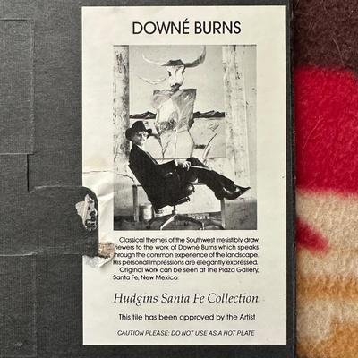 ROOSTER AND HEN HAND-PAINTED BOOK ENDS, SW THROW BLANKET & DOWNE BURNS PICTURE TILE