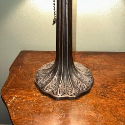 Sale Photo Thumbnail #913: Lamp is 16-1/2” Tall, Lamp does have a crack with chip in the lamp shade.
Table is 22”H x 21-3/4”L