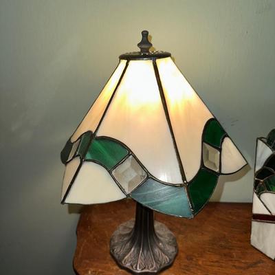 Sale Photo Thumbnail #914: Lamp is 16-1/2” Tall, Lamp does have a crack with chip in the lamp shade.
Table is 22”H x 21-3/4”L