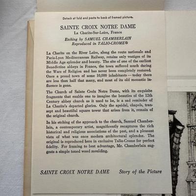FREE ENTERPRISE-AN AMERICAN HERITAGE BOOKLET AND 2 REPRODUCED TALIO-CROME PICTURES OF “CATHEDRAL OF ST. ETIENNE” & “SAINTE CROIX...