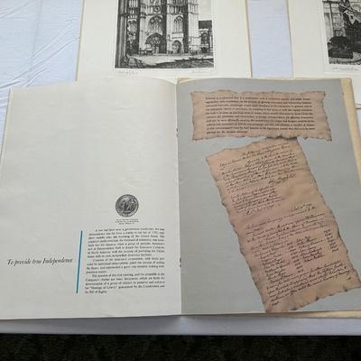 FREE ENTERPRISE-AN AMERICAN HERITAGE BOOKLET AND 2 REPRODUCED TALIO-CROME PICTURES OF “CATHEDRAL OF ST. ETIENNE” & “SAINTE CROIX...