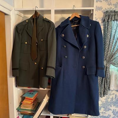 MILITARY UNIFORM AND WOOL DRESS COAT