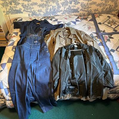 MEN'S BIG SMITH DENIM OVERALLS, COVERALLS AND RAIN COATS