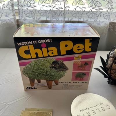 VARIETY OF CANDLES AND A CHIA PET