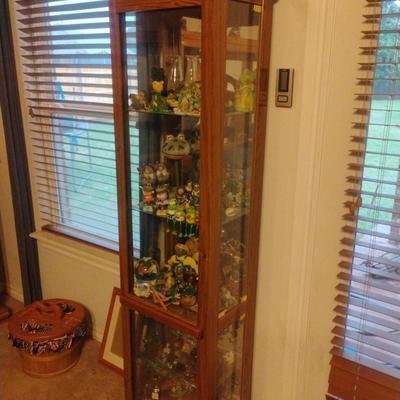 Glass case frog collection