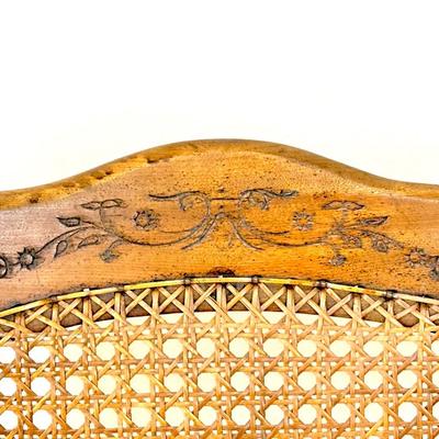 Antique Solid Wood Cane Seat Rocking Chair