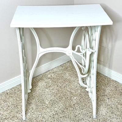 Singer Sewing Table Base with White Wood Top
