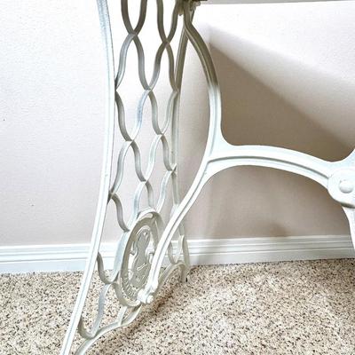 Singer Sewing Table Base with White Wood Top