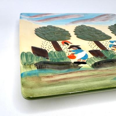 Clementine Hunter “Pecan Picking” Plate from The Clementine Hunter Collection