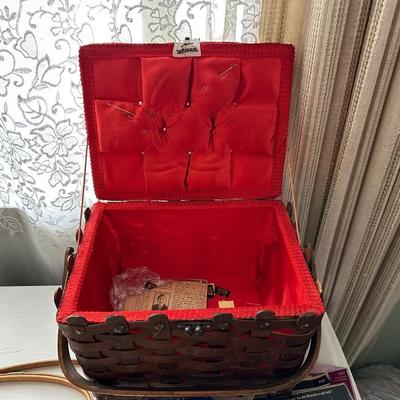 CRAFT SUPPLIES AND A SEWING BOX