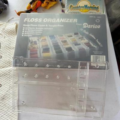 CRAFT SUPPLIES AND A SEWING BOX