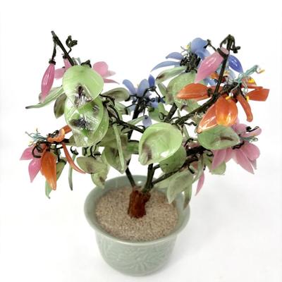 Vintage Jade Glass Bonsai Tree