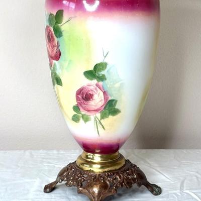 Vintage Ceramic Rose Lamp