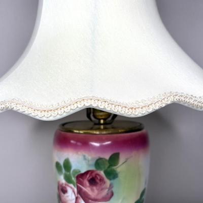 Vintage Ceramic Rose Lamp