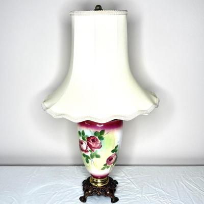 Vintage Ceramic Rose Lamp