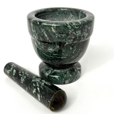 Green Marble Pestle and Mortar