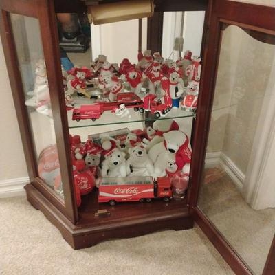 Coca cola collectibles in case