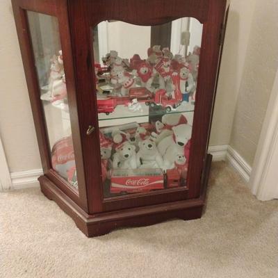 Coca cola collectibles in case