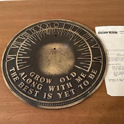 LILLIAN VERNON CAST IRON SUNDIAL