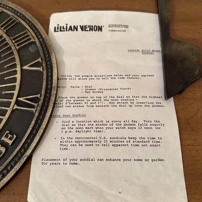 LILLIAN VERNON CAST IRON SUNDIAL
