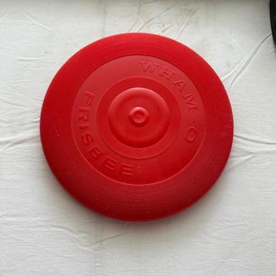 POGO STICK, CHILD'S HATS AND A FRISBEE